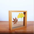 5x7'' High quality Float Wood Frames Artwork Display Customize Double Glass Shadow Box Photo Picture Frame